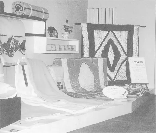 1950年代の寝具の展示