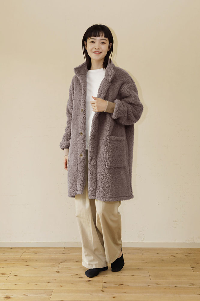 着る毛布 ショート丈 Lサイズ 女性 モカ