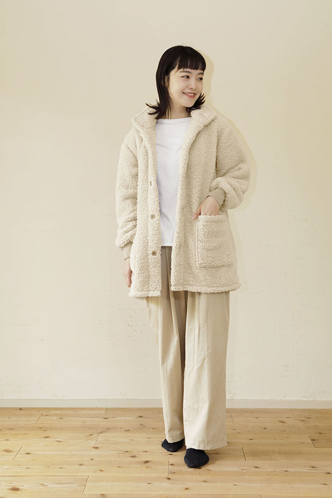 着る毛布 ショート丈 Mサイズ 女性 ベージュ