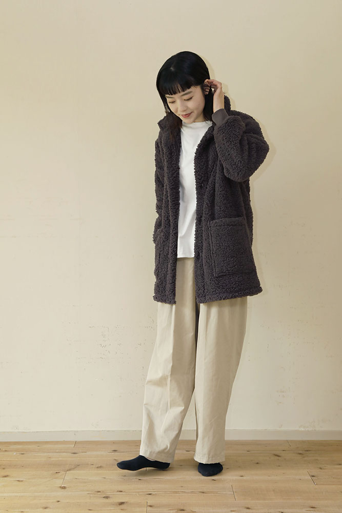 着る毛布 ショート丈 Mサイズ 女性 チャコール